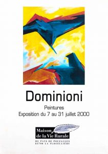 Affiche exposition de peinture de Jacques Dominioni peintre à Maison de la Vie Rurale Pays de Pluzauges 85700 La Flocellière Juillet 2000