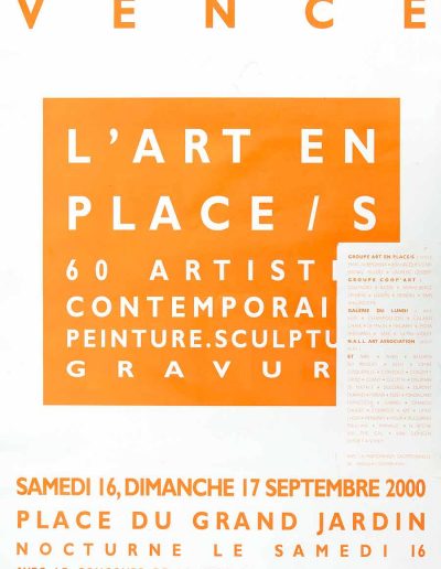 Affiche exposition collective Jacques Dominioni peintre à Vence Art en Place septembre 2000
