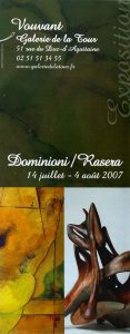 Affiche exposition de peinture de Jacques Dominioni peintre et Rasera Sculpteur à galerie de la Tour 85 Vouvant Vendée août 2007