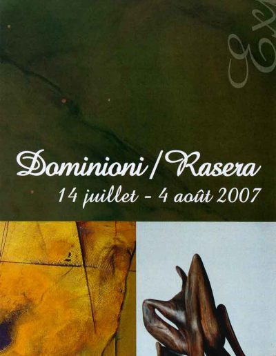 Affiche exposition de peinture de Jacques Dominioni peintre et Rasera Sculpteur à galerie de la Tour 85 Vouvant Vendée août 2007