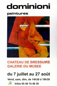 Affiche exposition de peinture de Jacques Dominioni peintre au chateau de Bressuire Galerie du Musée _ Juillet aout 2007