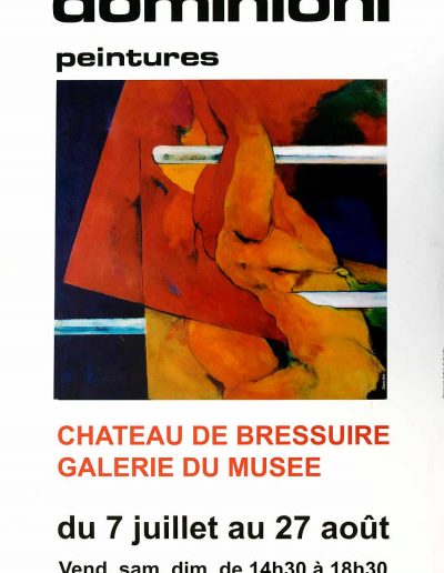 Affiche exposition de peinture de Jacques Dominioni peintre au chateau de Bressuire Galerie du Musée _ Juillet aout 2007