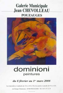 Affiche exposition de peinture de Jacques Dominioni peintre à la Galerie Municipale Jean Chevolleau Pouzauges fevrier mars 2008