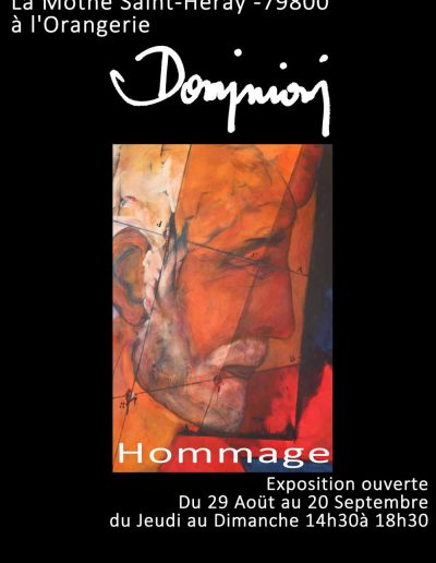 Affiche exposition hommage peinture de Jacques Dominioni peintre à La Mothe Saint Héray Août septembre 2015