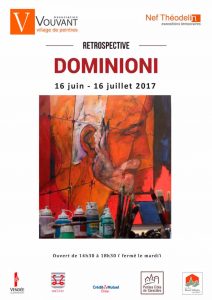 Affiche exposition hommage peinture deJacques Dominioni peintre à Vouvant en Vendée Nef Théodolin juin juillet 2017
