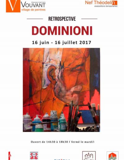 Affiche exposition hommage peinture deJacques Dominioni peintre à Vouvant en Vendée Nef Théodolin juin juillet 2017